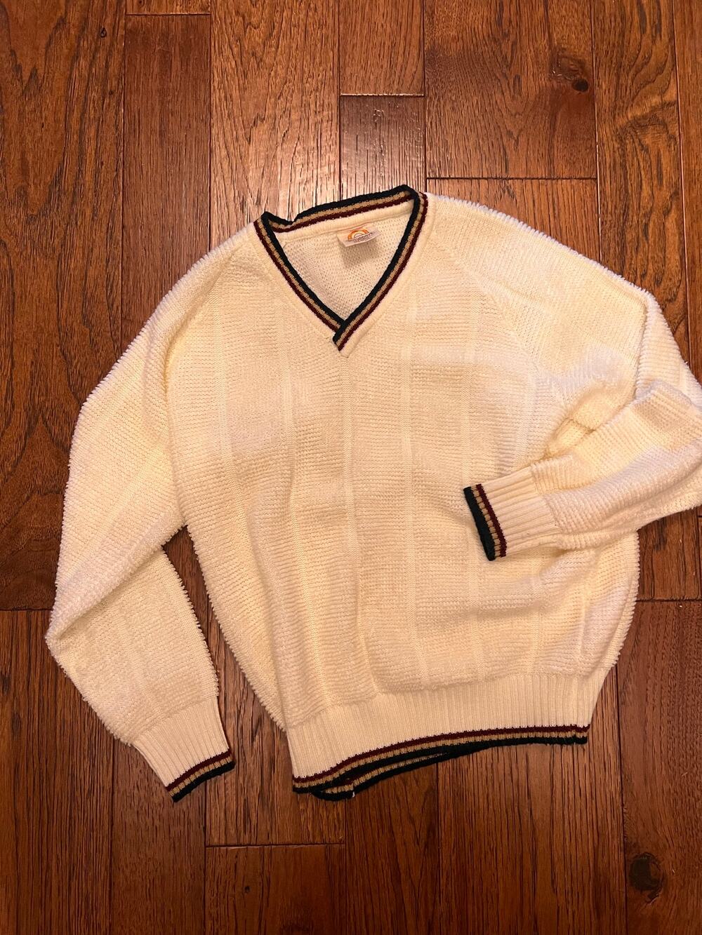 Saturdays by California Vtg Preppy Chunky Ribbed Knit Large Sweater Old Money
